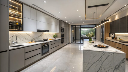modern kitchen interior with kitchen