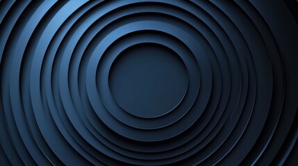 Obraz premium Blue Background with Concentric Circles and Lines, Banner Template with White Space for Text. Abstract Minimalist Wallpaper with Copy Space on Blue Background. Modern Wallpaper.