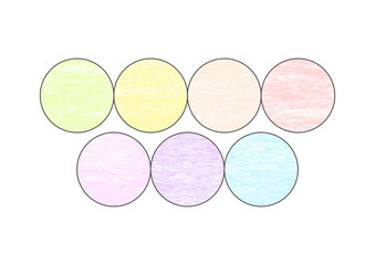 春をイメージしたパステルカラー　丸