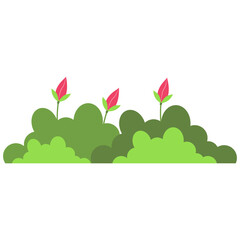 Obraz premium Cute Grass Border Isolated on White Background. Vector Illustration with Cartoon Design.