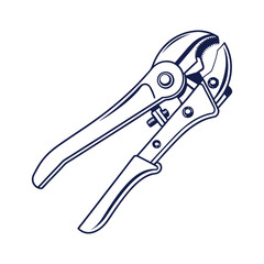 vector plumbing items, equipment, hand tools silhouette line art design