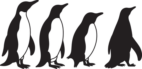Naklejka premium High-Quality Penguin Silhouette Designs – Vector Graphics Collection