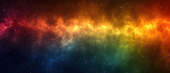 Vibrant Cosmic Cloudscape with Sparkling Stars and Nebulae in a Gradient of Colors