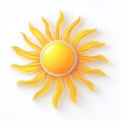 3D line icon showing the bright sun symbolizing sunny and clear weather.