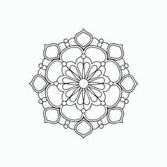 abstract floral mandala art design background. Kid's mandala coloring page 