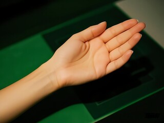 a hand from beautiful woman