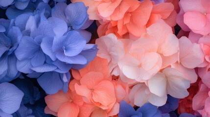 Obraz premium Vibrant floral explosion garden close-up natural setting top-down view beauty of nature