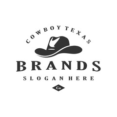 Fototapeta premium cowboy hat vintage logo vector stock template illustration