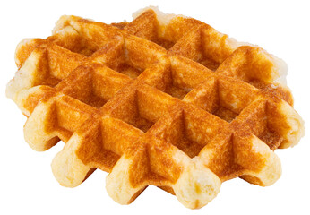 Waffle. Crispy Belgian waffle. Fresh sweet tasty breakfast. Fully cooked homestyle waffles. Food photography. Delicious classic pancake. Morning snack good for coffee or tea. Traditional sweet desert