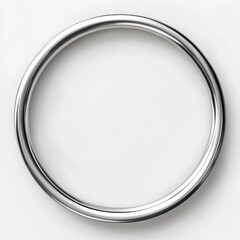 a silver circle on white background , round metal frame	
