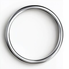 a silver circle on white background , round metal frame	
