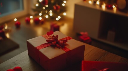 Valentine's Day 2024 surprise gift exchange. A joyful scene emphasizing romance and surprise. Perfect for Valentine's Day marketing and content. Gifts being exchanged with romantic decorations.