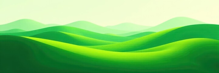 Obraz premium Abstract stylized green hills, minimalist design, nature, creative