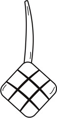 Ketupat Doodle Illustration, Islamic Doodle Element