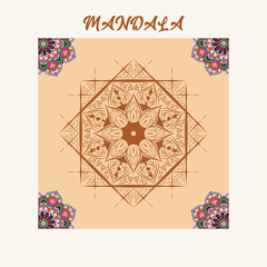 attractive and simple mandala design for coloring book