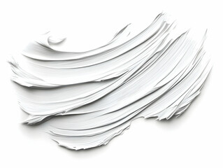 White paint strokes, swirl texture, abstract art, clean background, graphic design element