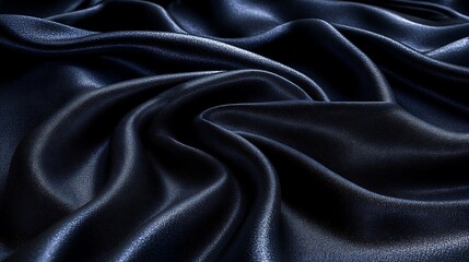 Naklejka premium Dark silk fabric, draped folds, texture background, design