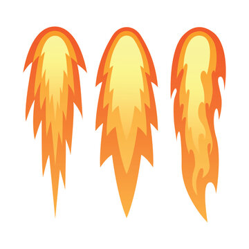 Rocket Flame Fire Contrail Vector Illustration