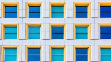 Fototapeta premium Colorful Modern Windows on a Contemporary Building Facade