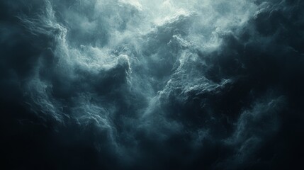 Fototapeta premium Dark, moody cloud abstract background with deep grays, blacks, and silver highlights. Creating a dramatic and intense atmosphere ideal for evocative designs.