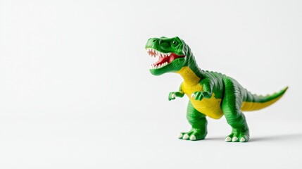 Fototapeta premium Colorful Toy Dinosaur Figure on a Bright Clean Background