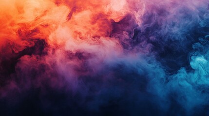 Abstract colorful smoke swirls on black background. (1)
