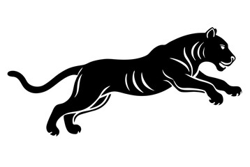 jumping tiger silhouette 