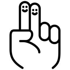 finger icon illustration design with outline