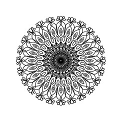 floral symmetry mandala coloring page