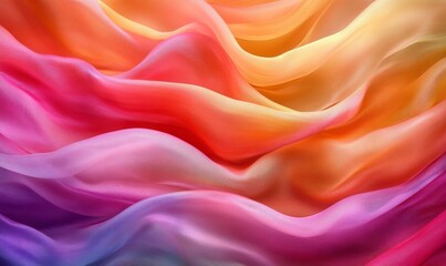 Waves of Bright Colorful Silk, Generative AI