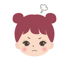 怒っている女の子の顔