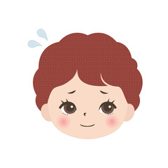 困っている男の子の顔