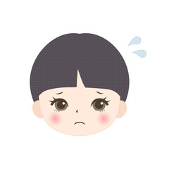 困っている男の子の顔