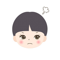 怒っている男の子の顔