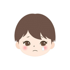 泣いている男の子の顔