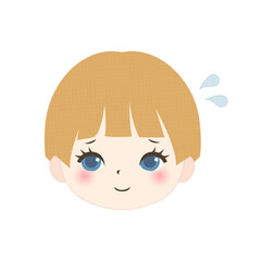 困っている子供の顔