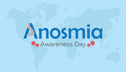 February is Anosmia Awareness Day. Vector template Design for banner, greeting card, poster, prints, social media post ,flyer , T shirt with background.