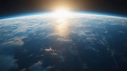 Fototapeta premium Photo of Earth with sunrise