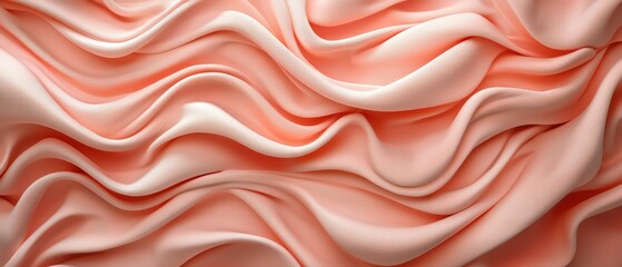 Obraz premium Soft Beautiful Coral Pink Fabric with Elegant Drapery for Stage Backgrounds and Artistic Performances