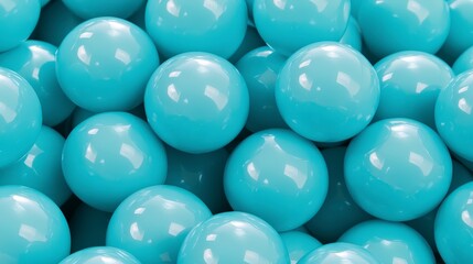 Vibrant Glossy Blue Balls Piled Together in Bright Background