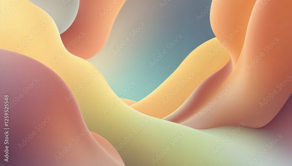 Wall mural abstract serenity soft gradient shapes flowing background