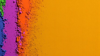 Colorful Powder Pigments Spread on Vibrant Background for Art Use