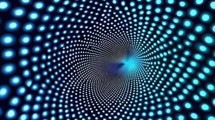 Obraz premium Swirling Blue and White Dots in Spiral Pattern on Dark Background