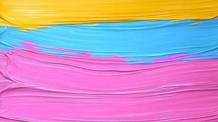 Colorful Abstract Background with Yellow Blue Pink Paint Strokes