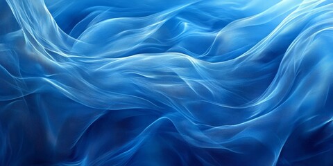 Fototapeta premium Blue Silk Waves Background, Generative AI