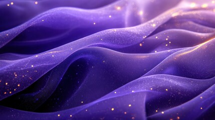 Obraz premium Purple glitter fabric drapes, studio shot, dark background, fashion design