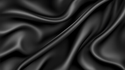 Obraz premium Black silk fabric drapes, elegant background (1)