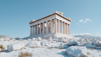 Fototapeta premium Ancient Greek temple Parthenon on a sunny day. Stock photo use