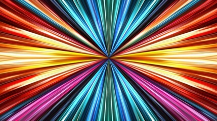 Fototapeta premium Abstract Burst of Colorful Light Rays in Dynamic Motion Design