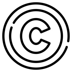 Copyright Symbol Line Icon
